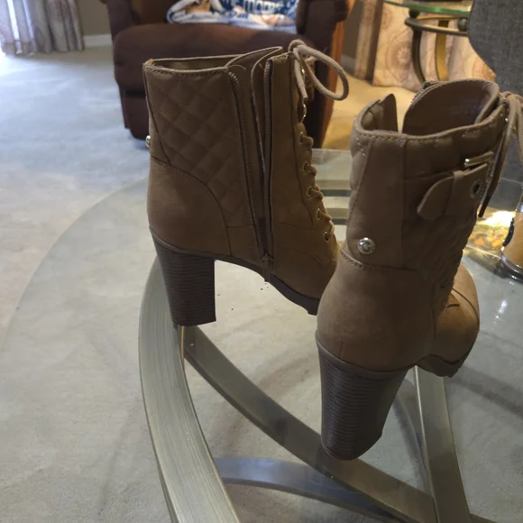 COPY - G by Guess Tan Lace Up Boots with Classic Combat Style - Picture 11 of 11